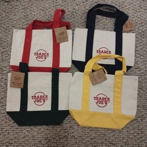 Trader Joe's Canvas Mini Tote Bag - Assorted Trim Colors